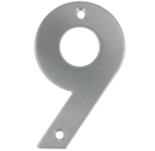 Huisnummer 9 opschroefbaar 100 mm RVS, Huis en Inrichting, Woonaccessoires | Overige, Nieuw, Ophalen of Verzenden
