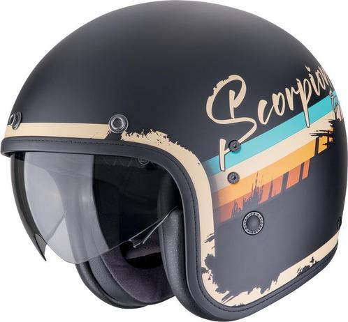 Scorpion Belfast Evo Adonis Zwart Beige Jethelm, Motoren, Kleding | Motorhelmen, Jethelm, Heren, XXL, Nieuw met kaartje, Overige merken