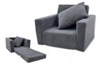 Kinderfauteuil - slaapbankje - 51x40x41cm - ribstof - grijs, Ophalen of Verzenden, Nieuw