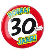 Button 30 jaar Verkeersbord 10,2cm, Verzenden, Nieuw