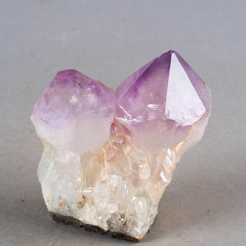Kwarts Bergkristal en Amethist punten - Hoogte: 11.5 cm -, Verzamelen, Mineralen en Fossielen