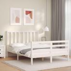 vidaXL Bedframe zonder matras massief grenenhout wit 140x200, Huis en Inrichting, Slaapkamer | Bedden, Verzenden, Wit, 140 cm