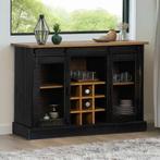 vidaXL Dressoir HALDEN 2 schuifdeuren 112x40x80 cm massief, Huis en Inrichting, Kasten | Dressoirs, 100 tot 150 cm, Verzenden
