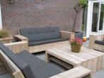 Loungebank | Steigerhout | aanbieding set | bank stoel tafel, Nieuw, Bank, 4 zitplaatsen, Loungeset