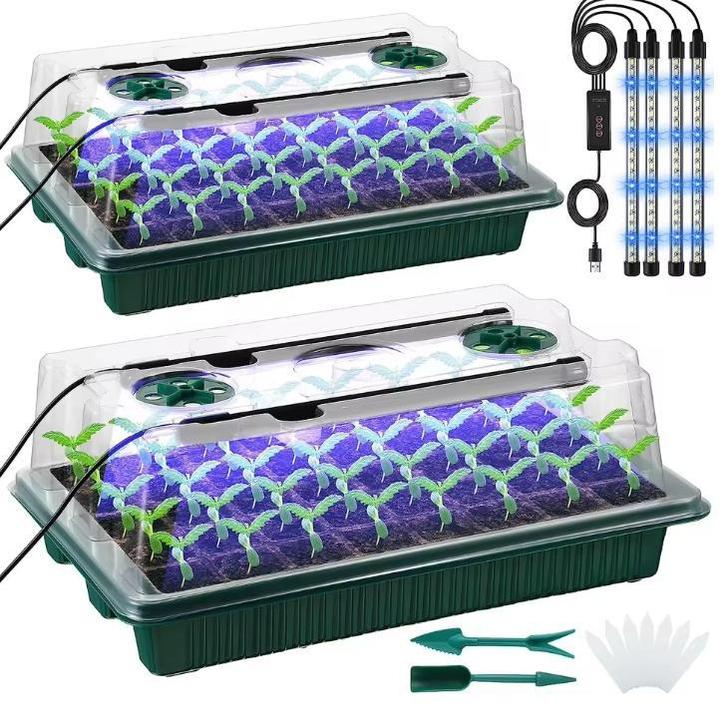 Zaad Kweekset met LED Lampen en Timer – 80 Cellen (2 Stuks), Zakelijke goederen, Agrarisch | Werktuigen, Verzenden