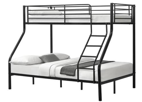 Metalen stapelbed Victory - 3-persoons - Zilver, Kinderen en Baby's, Kinderkamer | Stapelbedden en Hoogslapers, Nieuw, Verzenden