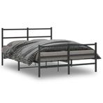 vidaXL Bedframe met hoofd- en voeteneinde metaal zwart, Huis en Inrichting, Slaapkamer | Bedden, Verzenden, Zwart, Metaal, Nieuw