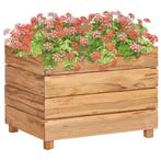 Plantenbak verhoogd 50x40x38 cm gerecycled teakhout en staal, Huis en Inrichting, Verzenden, Nieuw