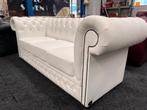 Chesterfield SUPERDEAL !! Wit Leren 3 zits Chesterfield Bank, Ophalen, CHESTERFIELD, Driepersoons, Leer