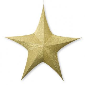 Kerstster | Ø 180 cm (5-punts, Binnen, Goud), Diversen, Kerst, Nieuw, Verzenden