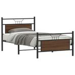vidaXL Bedframe zonder matras bewerkt hout bruin eikenkleur, 100 cm, Eenpersoons, Bruin, Verzenden