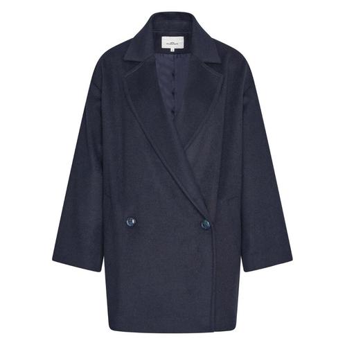 -50% HV Society  HV Society Wollen jas hvsalysha  maat 44, Kleding | Dames, Jassen | Winter, Blauw, Nieuw, Verzenden