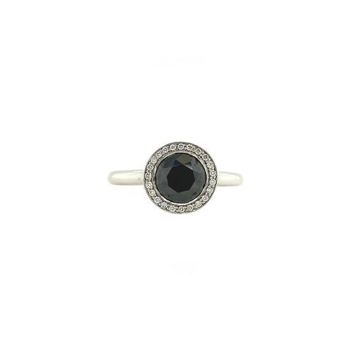 Witgouden ring met diamant 14 krt, Sieraden, Tassen en Uiterlijk, Ringen, Zo goed als nieuw, Goud, Verzenden
