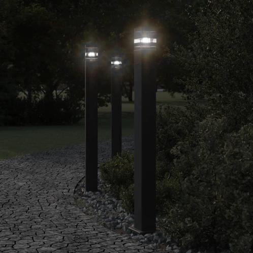 vidaXL Buitenvloerlampen 3 st met stopcontact 110 cm, Tuin en Terras, Buitenverlichting, Nieuw, Verzenden