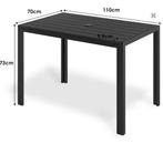 Tuintafel met Parasolgat – Aluminium &amp; WPC, 110x70 cm, Tuin en Terras, Picknicktafels, Verzenden, Nieuw