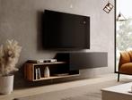 Meubella | TV-Meubel mat Zwart eiken 210cm zwevend, Huis en Inrichting, Kasten | Televisiemeubels, Overige materialen, Verzenden