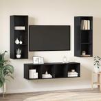 vidaXL TV-kast set 3 pcs Zwart eiken 37 x 37 x 142.5 cm, Huis en Inrichting, Minder dan 50 cm, Verzenden, Nieuw, Minder dan 100 cm