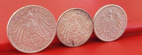Duitsland. Deutsches Reich. Numismatic set of 3 x Silver, Postzegels en Munten, Munten | Europa | Niet-Euromunten