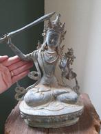 Manjushri Bodhisattva Boeddha - met wijsheidszwaard - Brons, Antiek en Kunst