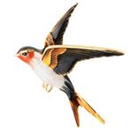 Fako Bijoux® - Broche - Vogel - Zwaluw - 50x56mm - Oranje, Nieuw, Verzenden