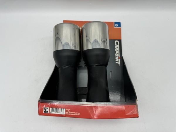 Carpoint Dubbele Uitlaat sierstuk / 45mm  chrome/zwart NIEUW, Auto-onderdelen, Uitlaatsystemen, Nieuw, Herkomst onderdeel bekend