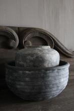 Grote stenen schaal Grey/black Stripes 36 x 17 cm, Huis en Inrichting, Woonaccessoires | Vazen, Ophalen of Verzenden, Nieuw