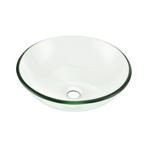 Wastafel wasbak waskom rond glas 42x42x13,8 cm transparant, Doe-het-zelf en Verbouw, Sanitair, Verzenden, Nieuw