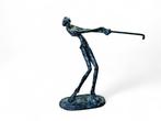 Veiling - Uniek | Gestileerd Bronzen Beeld De Golfer, Gebruikt