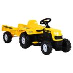 vidaXL Speelgoedtractor met pedalen en aanhanger geel
