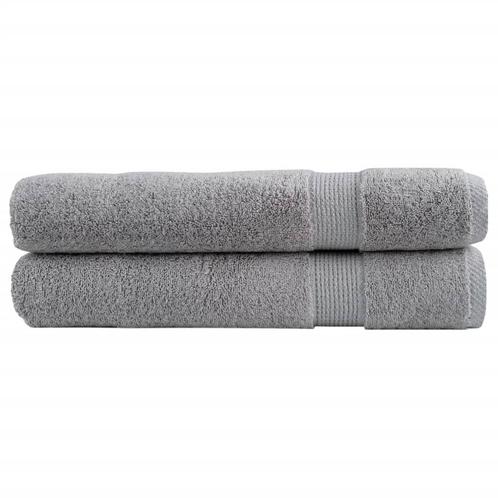 vidaXL Handdoeken SOLUND 2 st 600 g/m² 100x200 cm grijs, Huis en Inrichting, Badkamer | Badtextiel en Accessoires, Grijs, Nieuw