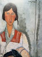 Modigliani Amedeo (1884 - 1920) (Daprés ) - Jeune femme, Antiek en Kunst