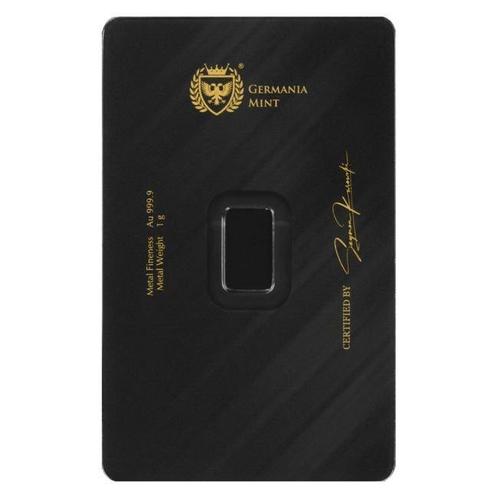 1 gram - Goud .999 - 1 Gram 9999 Germania Mint Fine Gold Bar, Postzegels en Munten, Edelmetalen en Baren