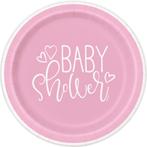 Roze Babyshower Borden Meisje 8st, Verzenden, Nieuw