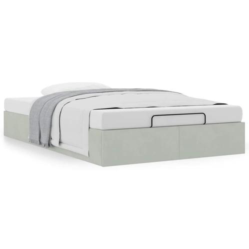 vidaXL Bedframe zonder matras 120x200 cm fluweel lichtgrijs, Huis en Inrichting, Slaapkamer | Bedden, 120 cm, 200 cm, Grijs, Twijfelaar