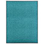 vidaXL Deurmat wasbaar 90x120 cm cyaan, Tuin en Terras, Deurmatten, Verzenden, Nieuw