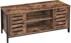 Tv-meubel -  - Planken &amp; Lamellendeuren - Rustiek Zwart, Ophalen of Verzenden, Nieuw, Modern