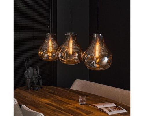Hanglamp Dent glass 3 lampen - Artic zwart, Huis en Inrichting, Lampen | Hanglampen, Nieuw, Ophalen of Verzenden