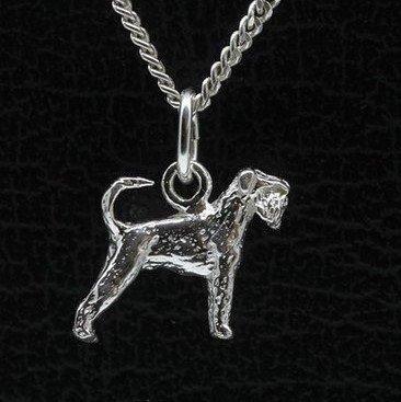Zilveren Schnauzer dwerg oren ongecoupeerd met staart ket..., Sieraden, Tassen en Uiterlijk, Kettinghangers, Verzenden