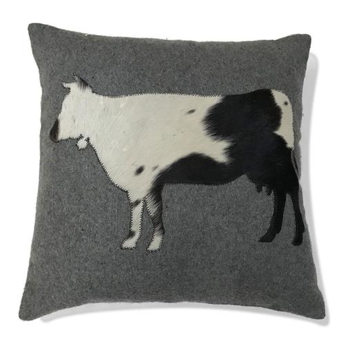 wol grijs kussen alpenkoe 45x45cm, Huis en Inrichting, Woonaccessoires | Overige, Verzenden