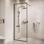 Douchewand Georgia 60 x 200 cm Zwart – Inloopdouche 8 mm, Doe-het-zelf en Verbouw, Verzenden, Nieuw, Douche
