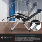 Tuinstoel - Ligstoel - Verstelbaar - Opvouwbaar - Blauw - KE, Verzenden, Zo goed als nieuw