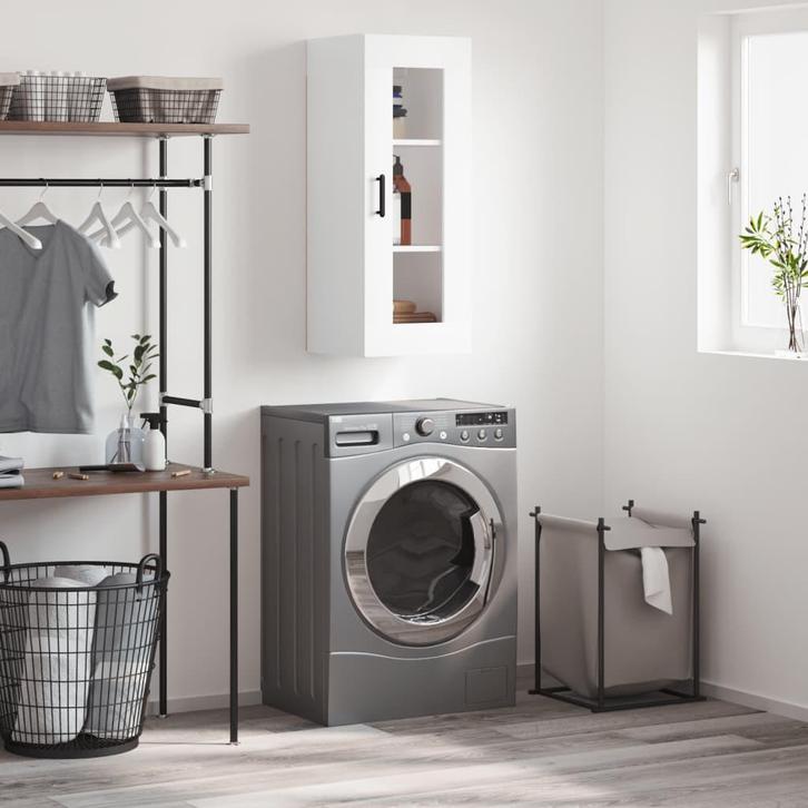 vidaXL Hangkast 34,5x34x90 cm wit, Huis en Inrichting, Kasten | Buffetkasten, 25 tot 50 cm, Nieuw, Overige houtsoorten, Minder dan 100 cm