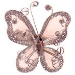Haarklemmetje Zilverkleurige Organza Vlinder met Steentjes e, Ophalen of Verzenden, Nieuw, Grijs