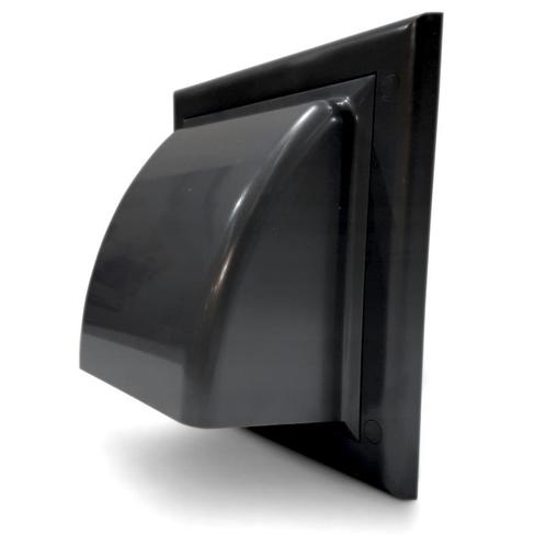 Kunststof gevelkap met klep - Zwart - aansluiting Ø 125mm, Doe-het-zelf en Verbouw, Ventilatie en Afzuiging, Nieuw, Verzenden