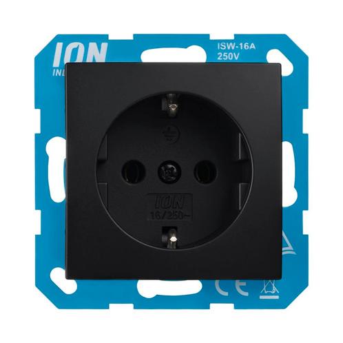 ION | Wandcontactdoos | RA | Mat Zwart - E1 Serie, Doe-het-zelf en Verbouw, Elektra en Kabels, Nieuw, Ophalen of Verzenden