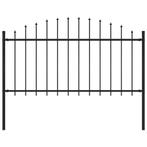 vidaXL Tuinhek met speren bovenkant (1,25-1,5)x1,7 m staal, Tuin en Terras, Schuttingen, Verzenden, Nieuw, IJzer, Minder dan 1 meter