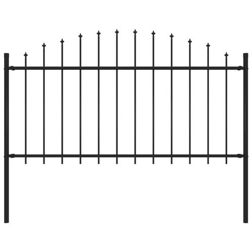 vidaXL Tuinhek met speren bovenkant (1,25-1,5)x1,7 m staal, Tuin en Terras, Schuttingen, Nieuw, IJzer, Minder dan 1 meter, Verzenden