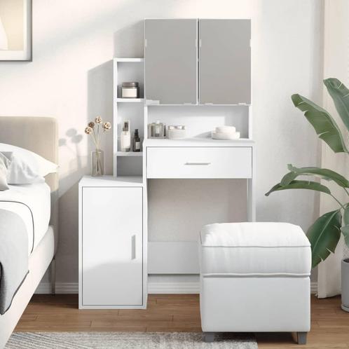 vidaXL Kaptafel met kastje 80x35x132 cm wit, Huis en Inrichting, Tafels | Kaptafels, Nieuw, Verzenden