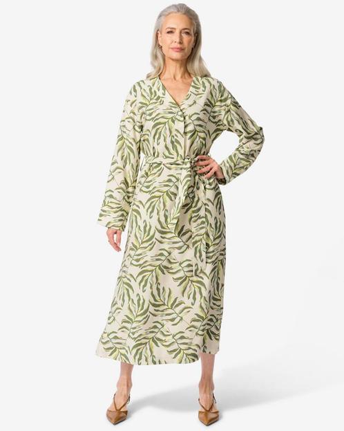 HEMA Damesjurk Sarie bladeren multi, Kleding | Dames, Jurken, Nieuw, Verzenden