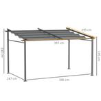 TRUUSK Terrasoverkapping Pergola Ca. 4x3m Terrasoverkapping, Verzenden, Nieuw